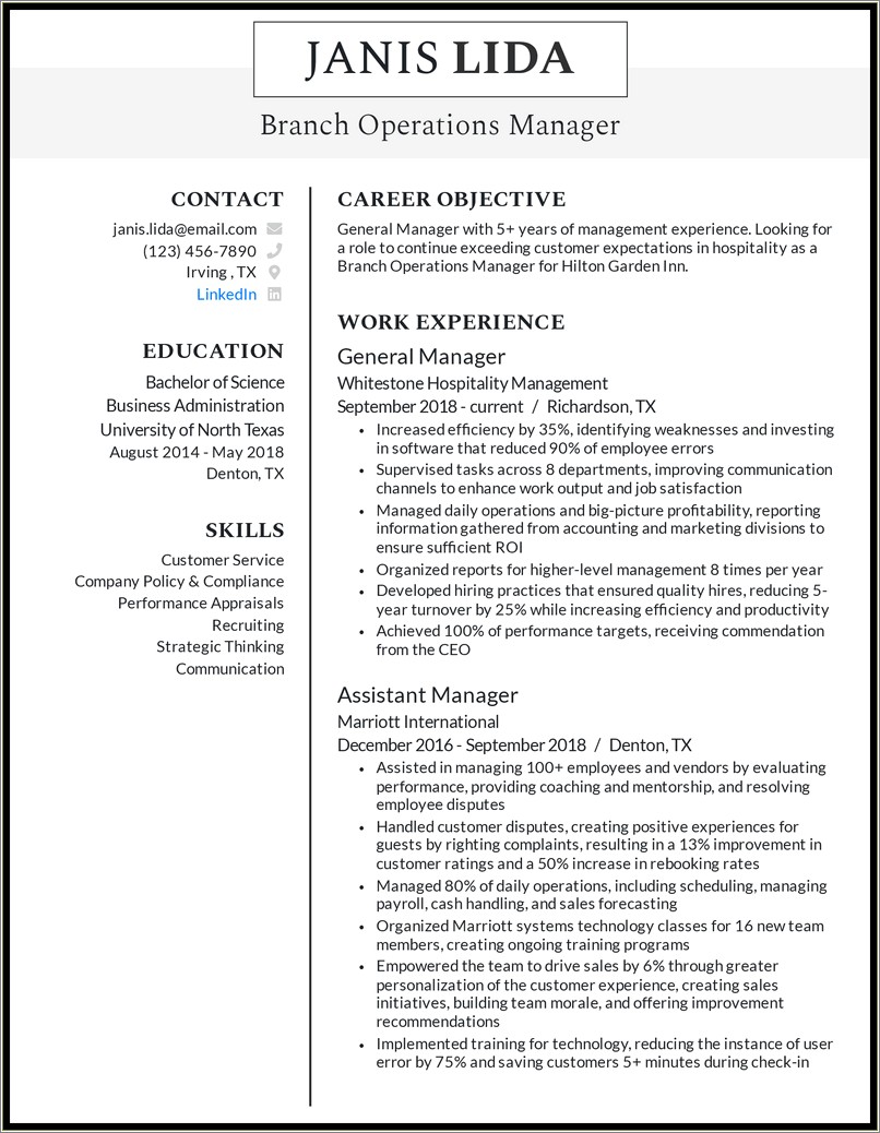 Example Of Vp Of Facilities Management Resume