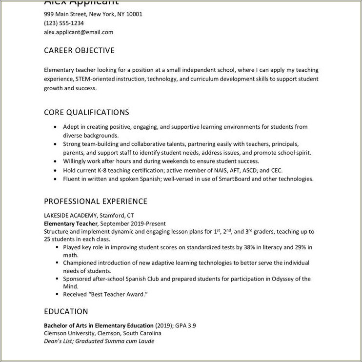 Example Of Writing An Objective For Resume