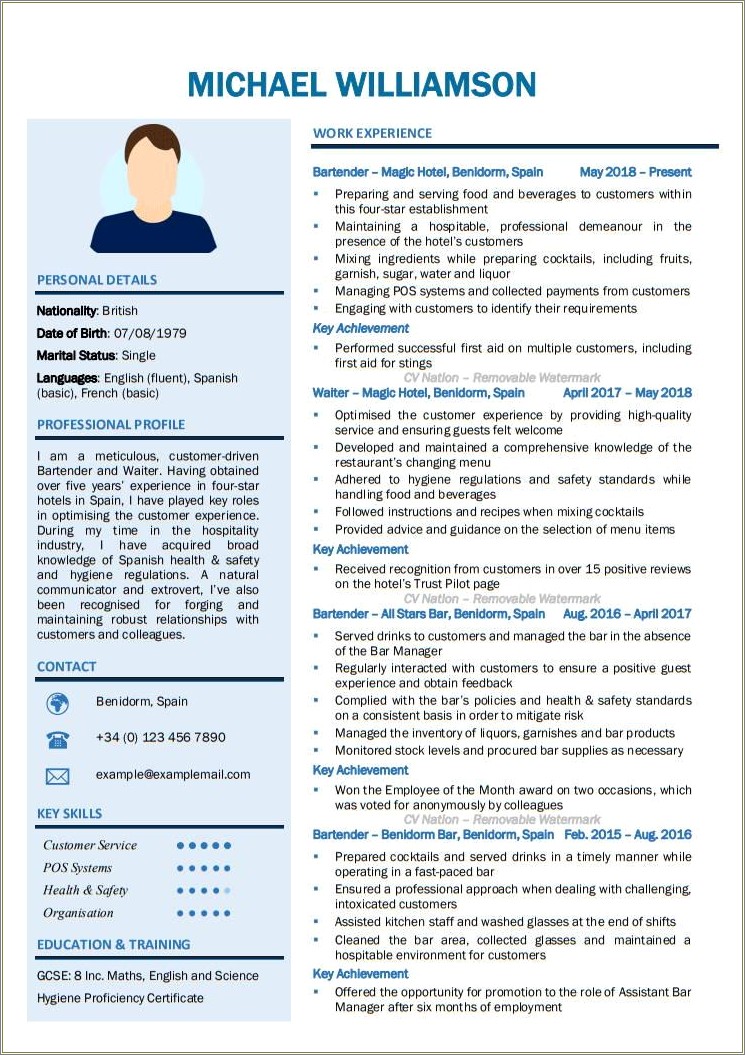 Example Of Writing Skills In A Resume