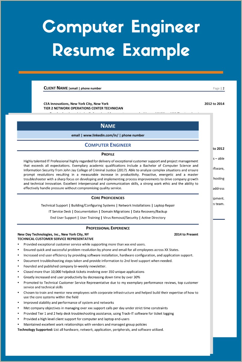 Example Resume For Hotel Maintenance Technician