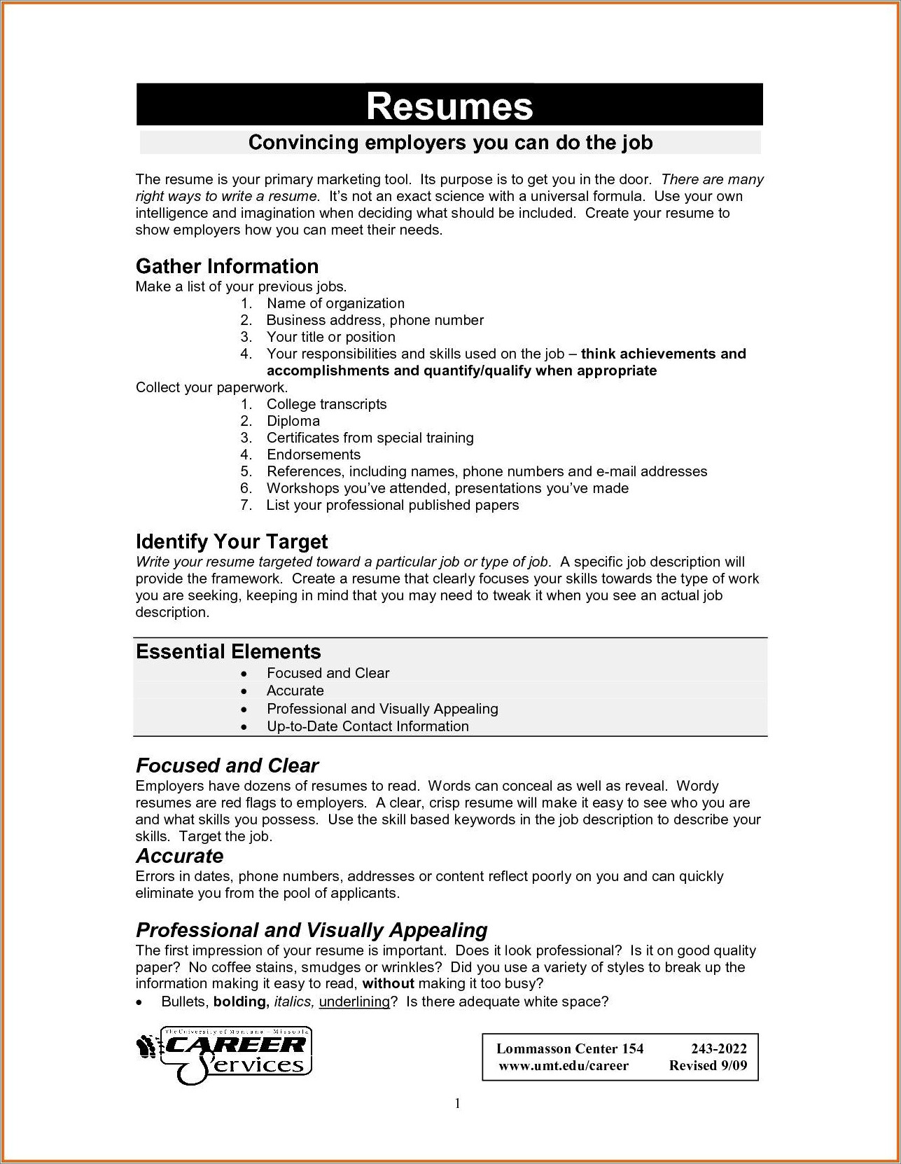 Example Resume Of A First Time Employer