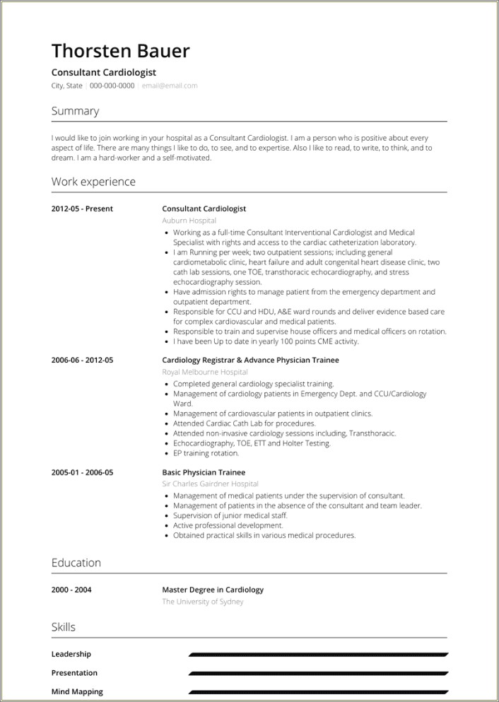 Example Summary For Resume Medical Field