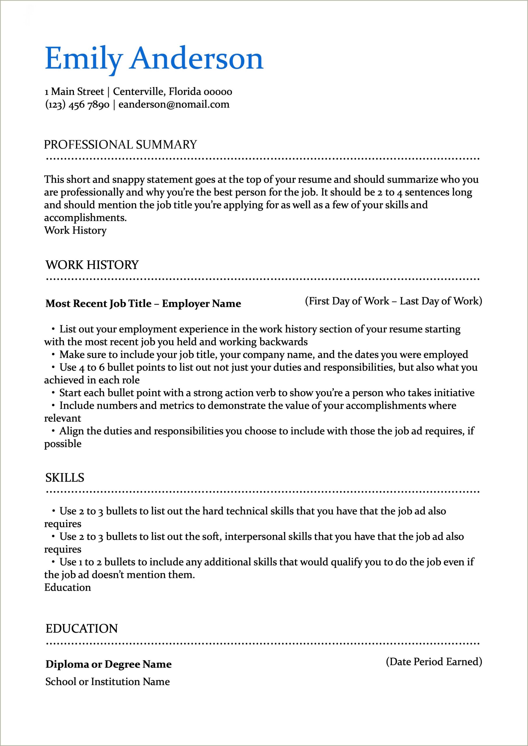 Example Summary Statement For Resume Counselor