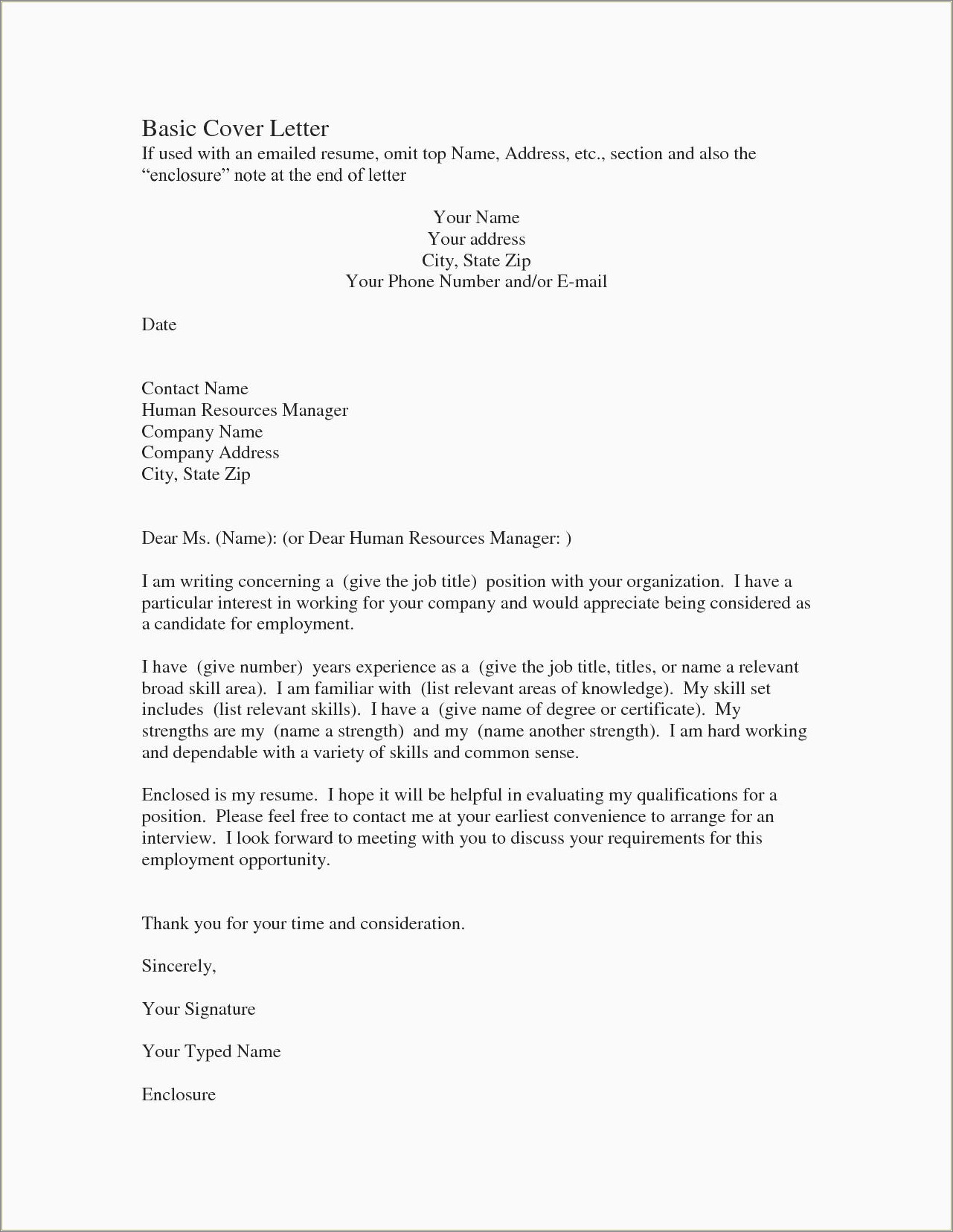 Example Thank You Letter After A Resume