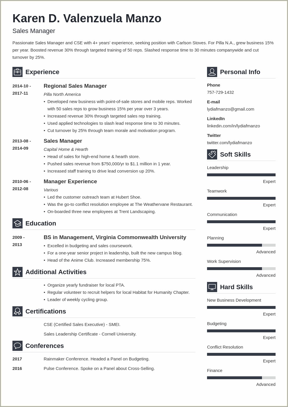 Examples Of 10 Year Restaurant Manager Resume