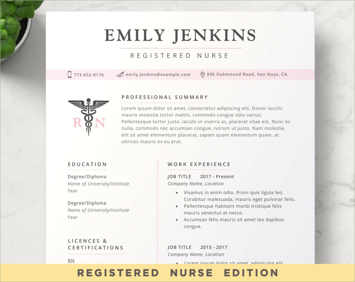 Examples Of 2 Page Resumes Nursing