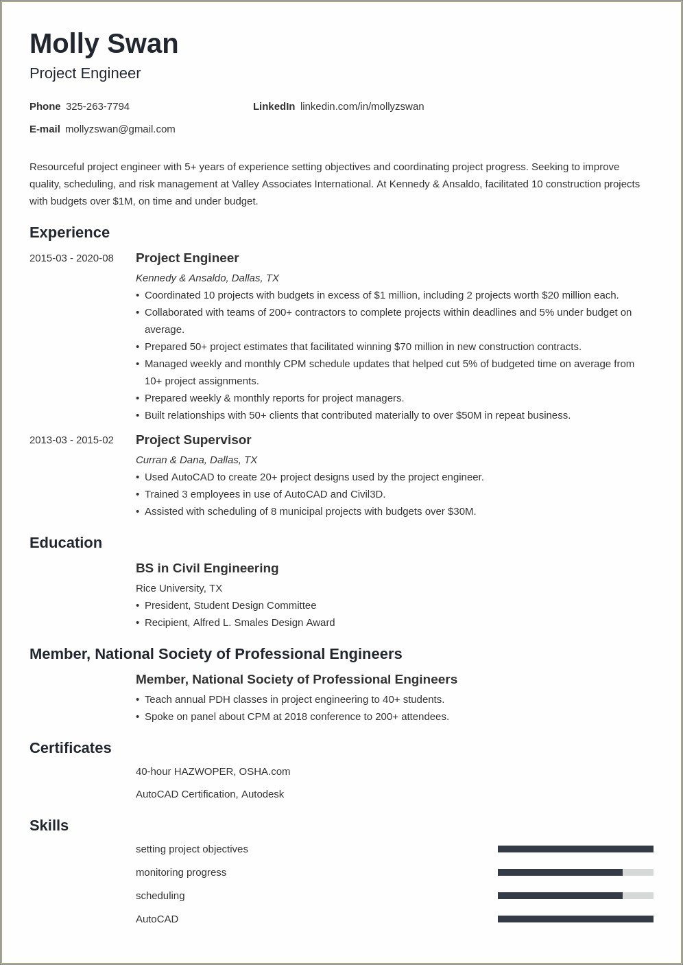 Examples Of 6 Page Civil Service Resume