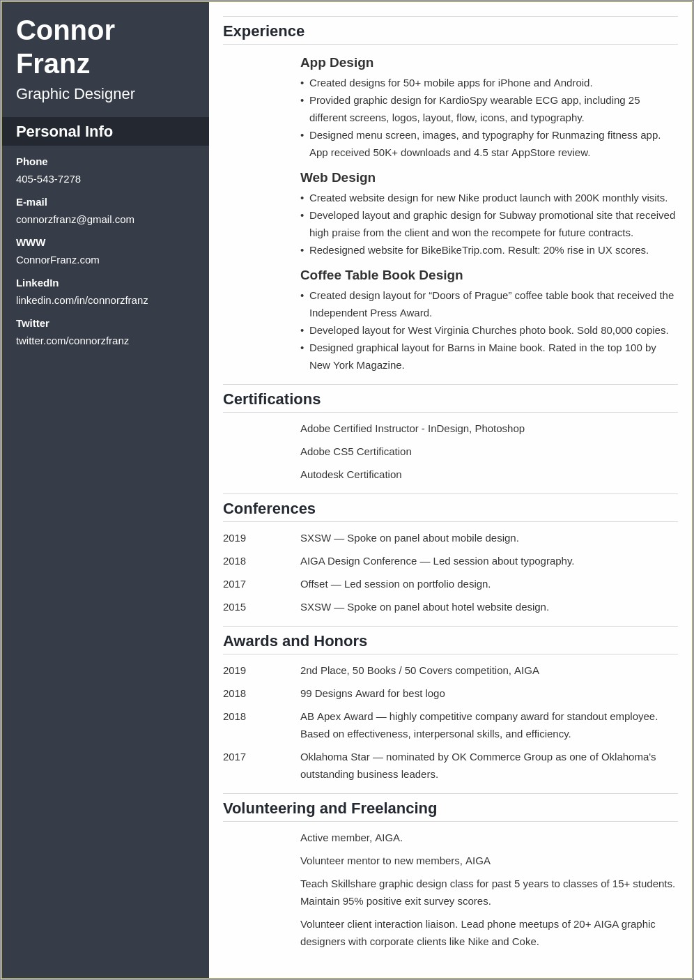 Examples Of A 2 Page Resume