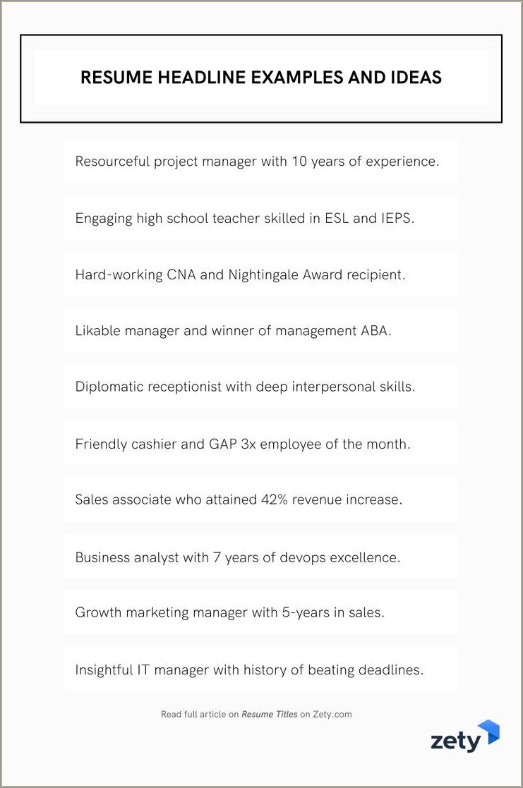 Examples Of A Good Resume Title