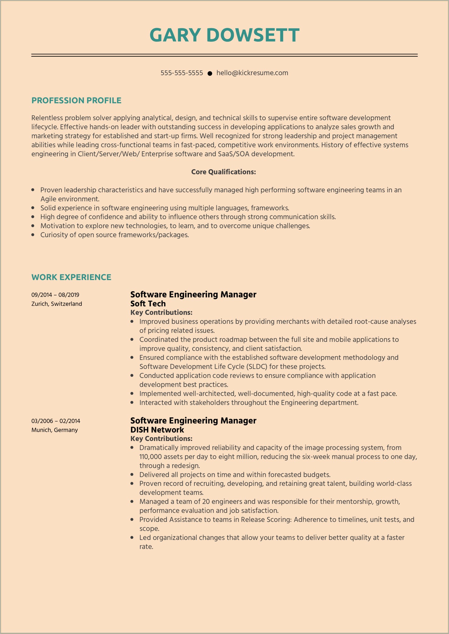Examples Of A Manager's Resume