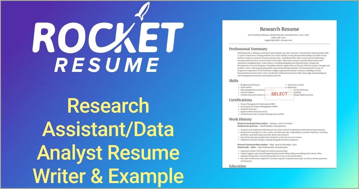 Examples Of A Research Analyst Objective Resume