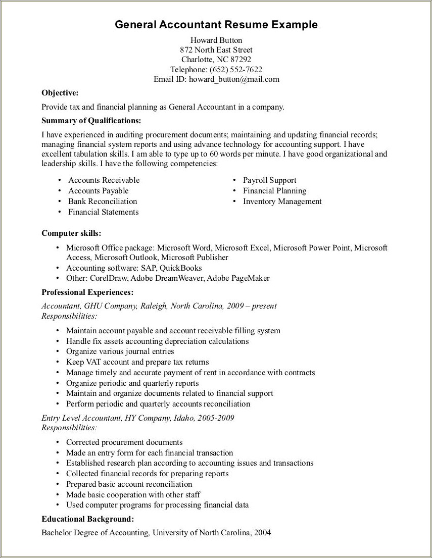 Examples Of A Resume For Payroll Skills