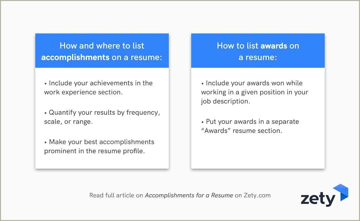 Examples Of Accomplishment Statements For Resume