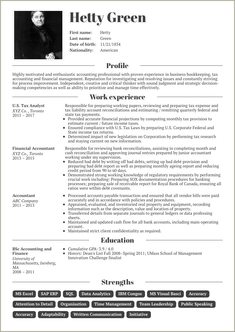 Examples Of Accounting Skills For Resume