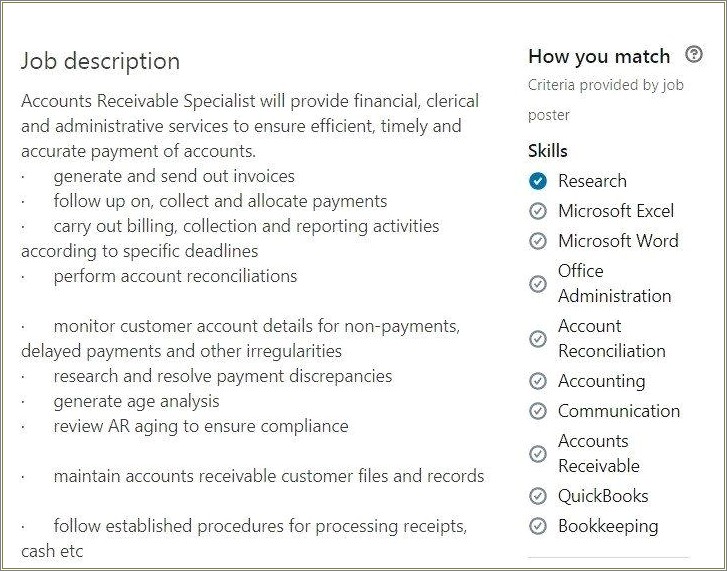 Examples Of Accounts Receivable Clerk Resumes