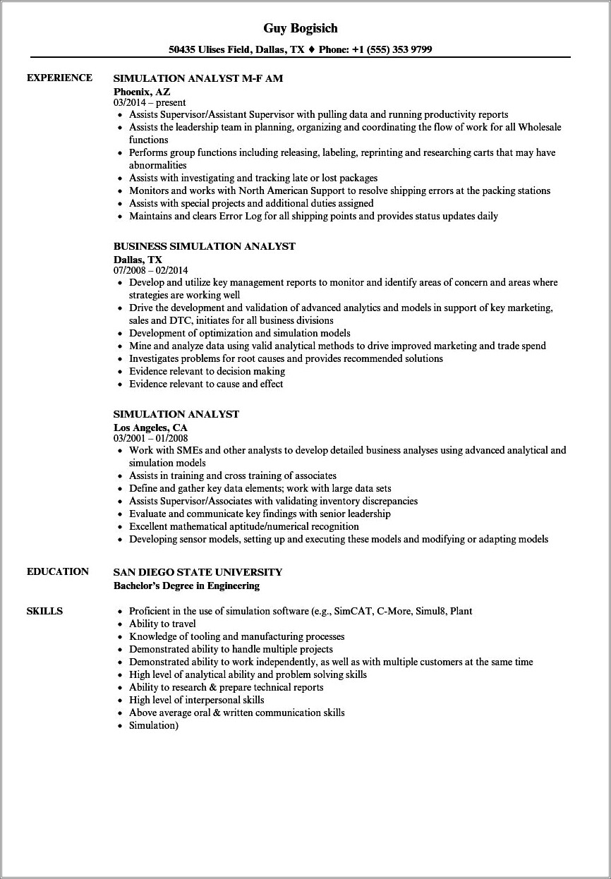 Examples Of Analytical Skills For Resume