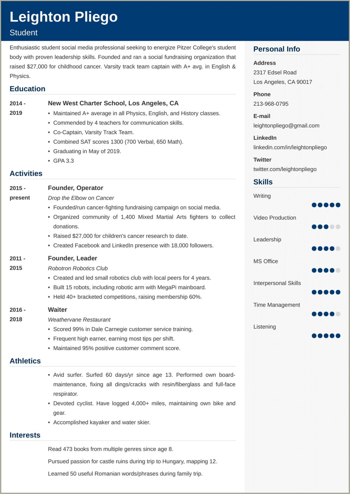 Examples Of Best Higher Education Resumes