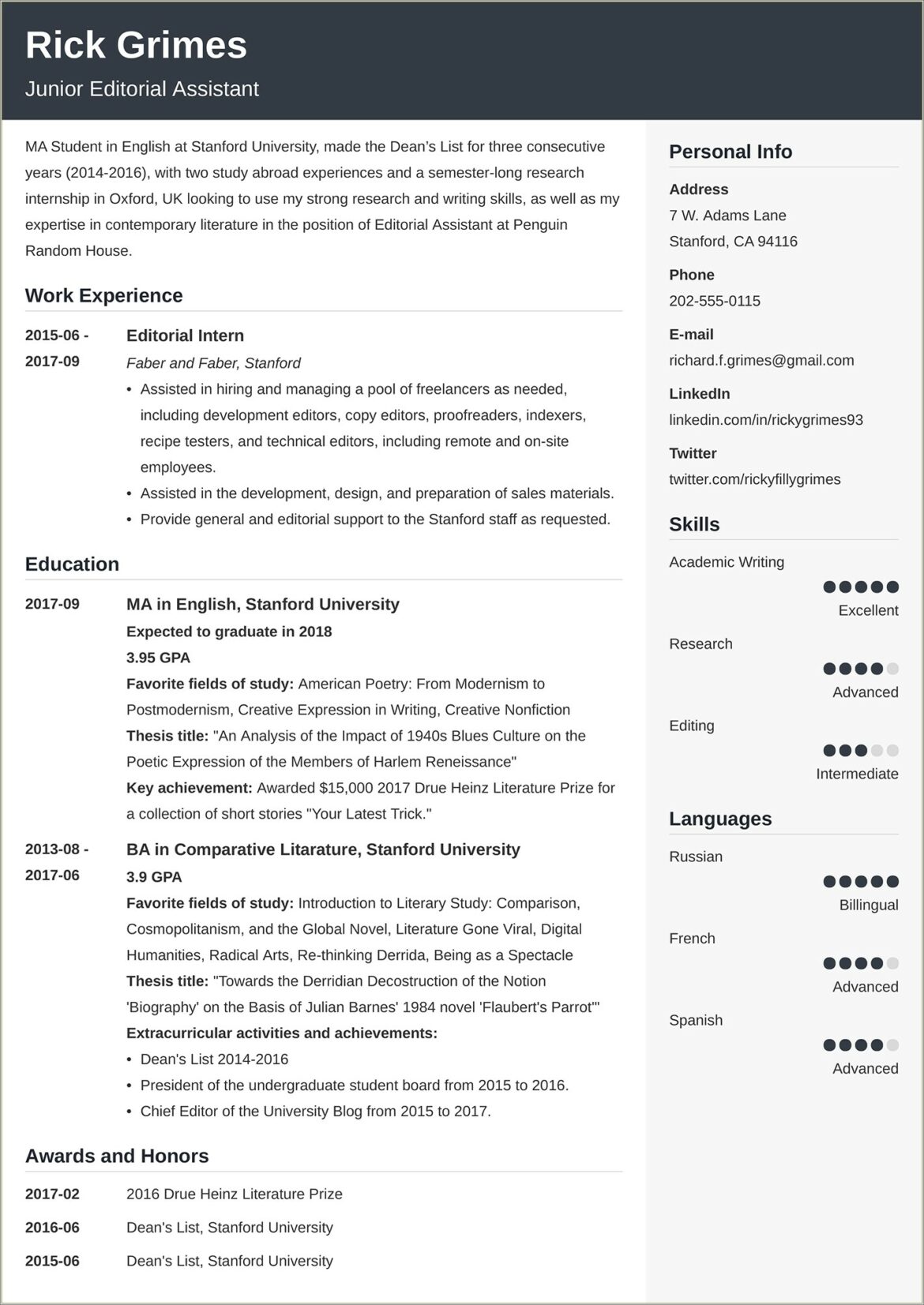 Examples Of Best Resumes For It Jobs