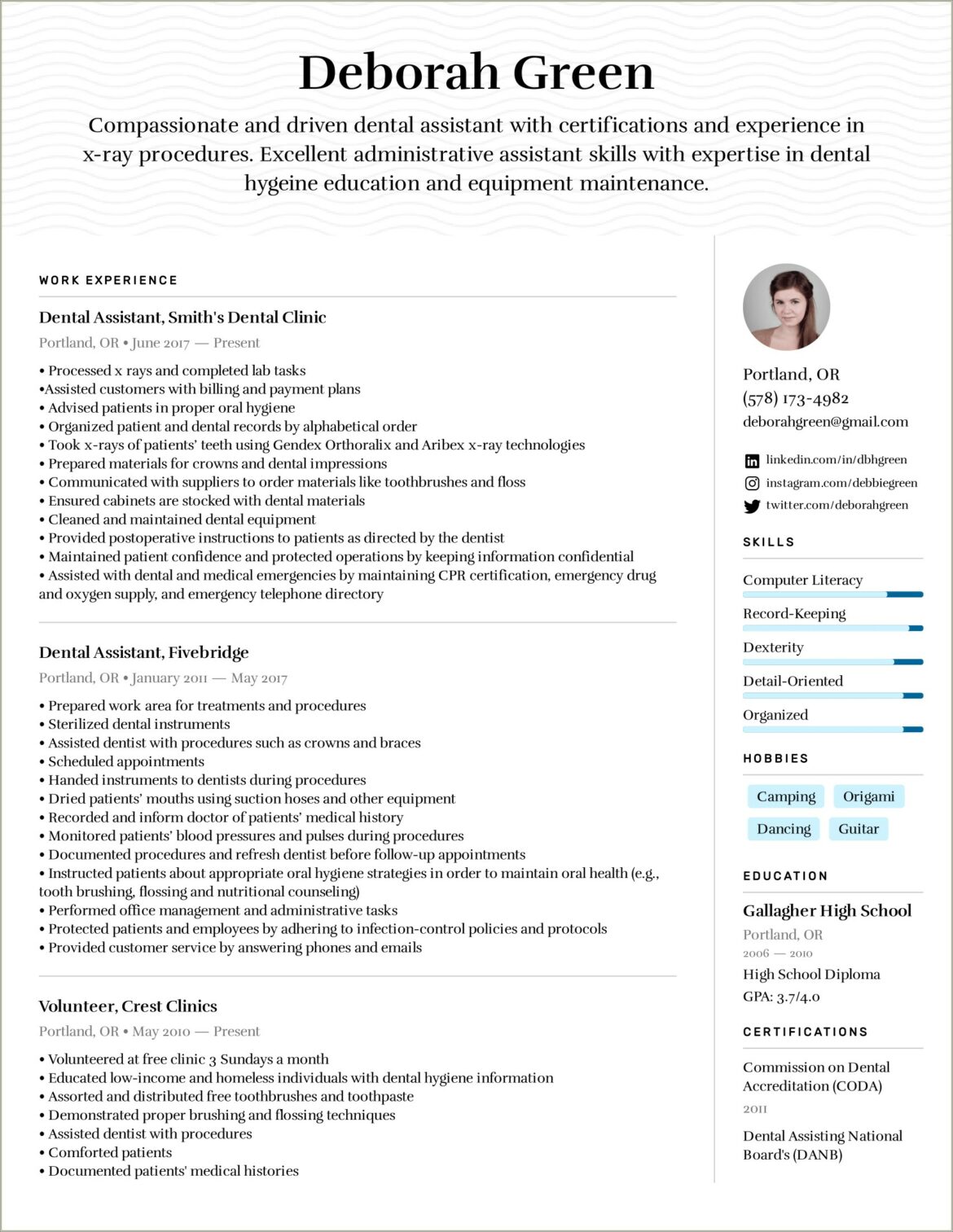 Examples Of Clinical Skills For Resume