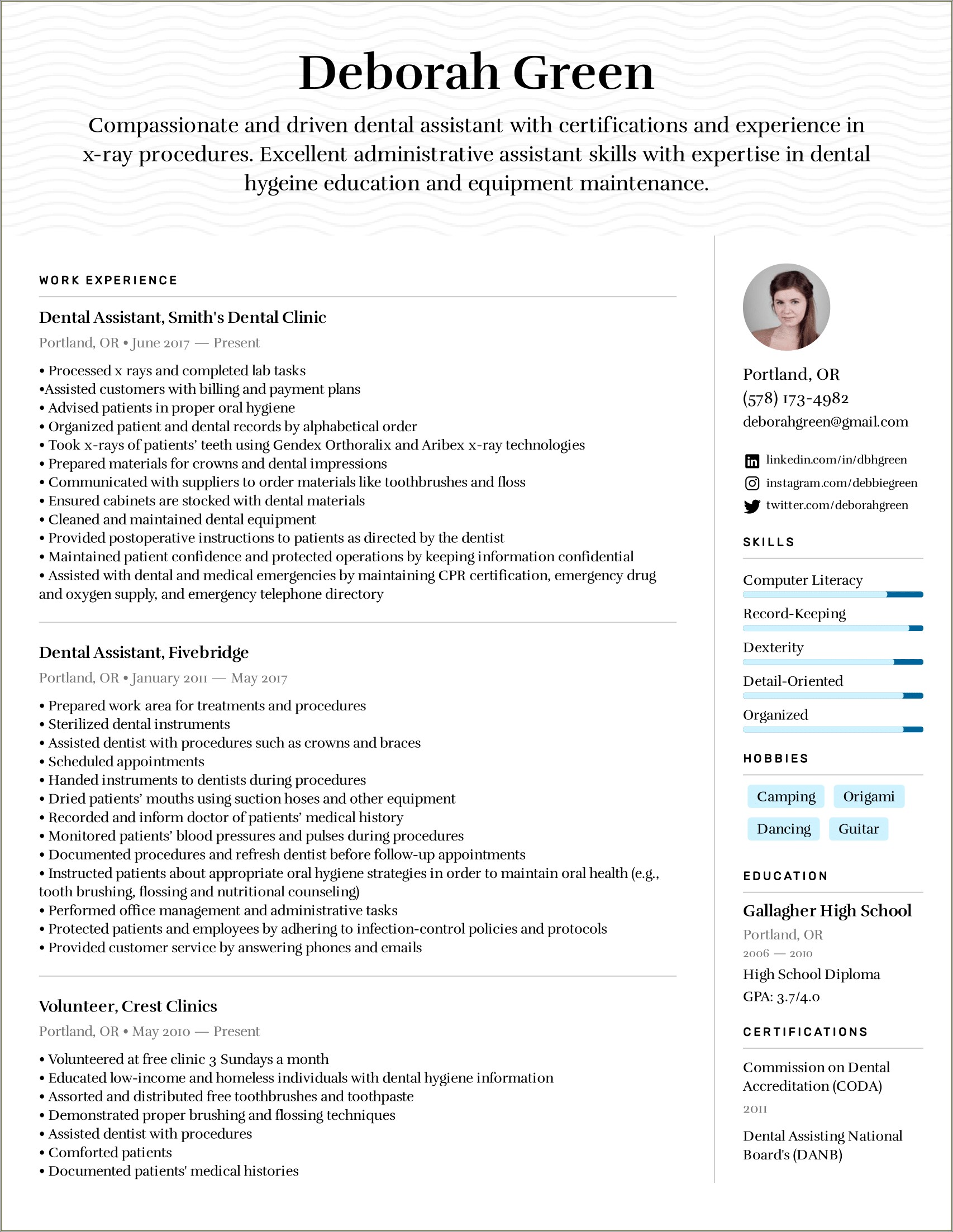 Examples Of Clinical Skills For Resume