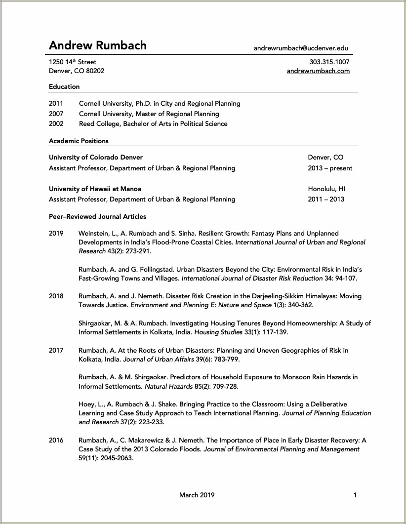 Examples Of Conference Presentations On Resumes