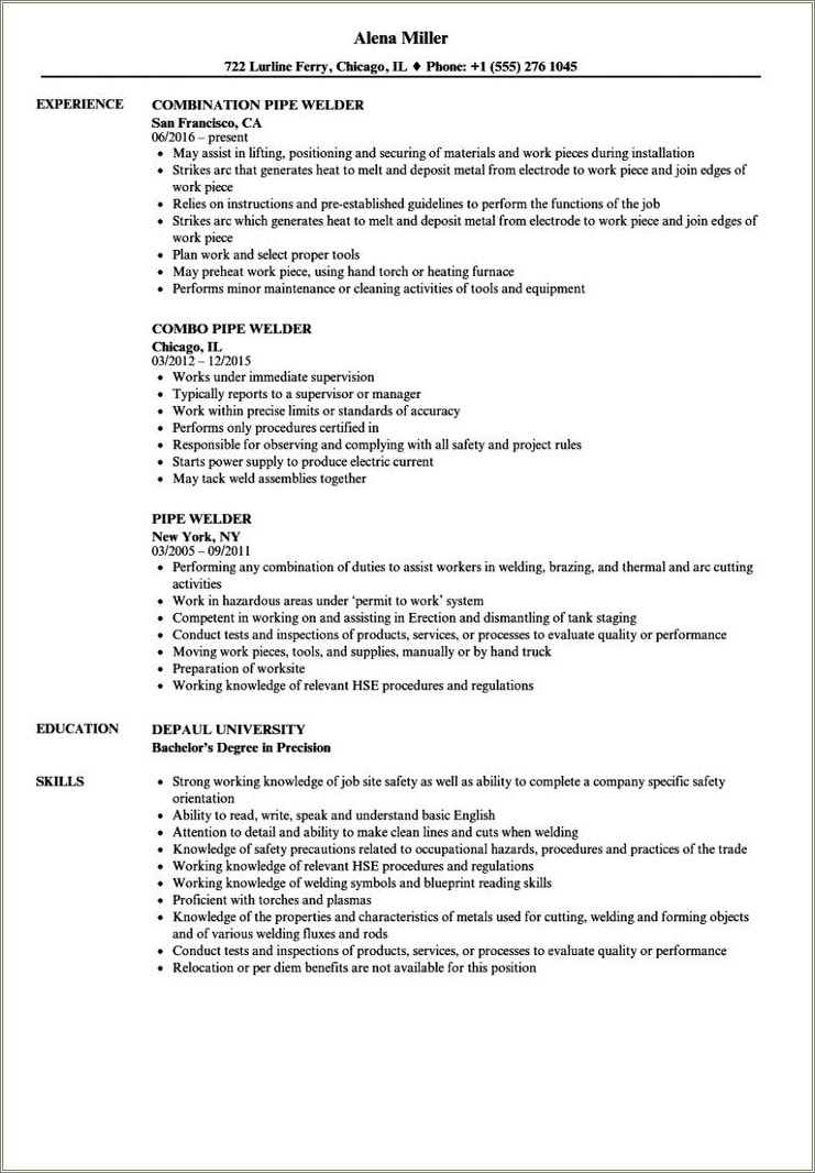 Examples Of Education Resumes Depaul Unv