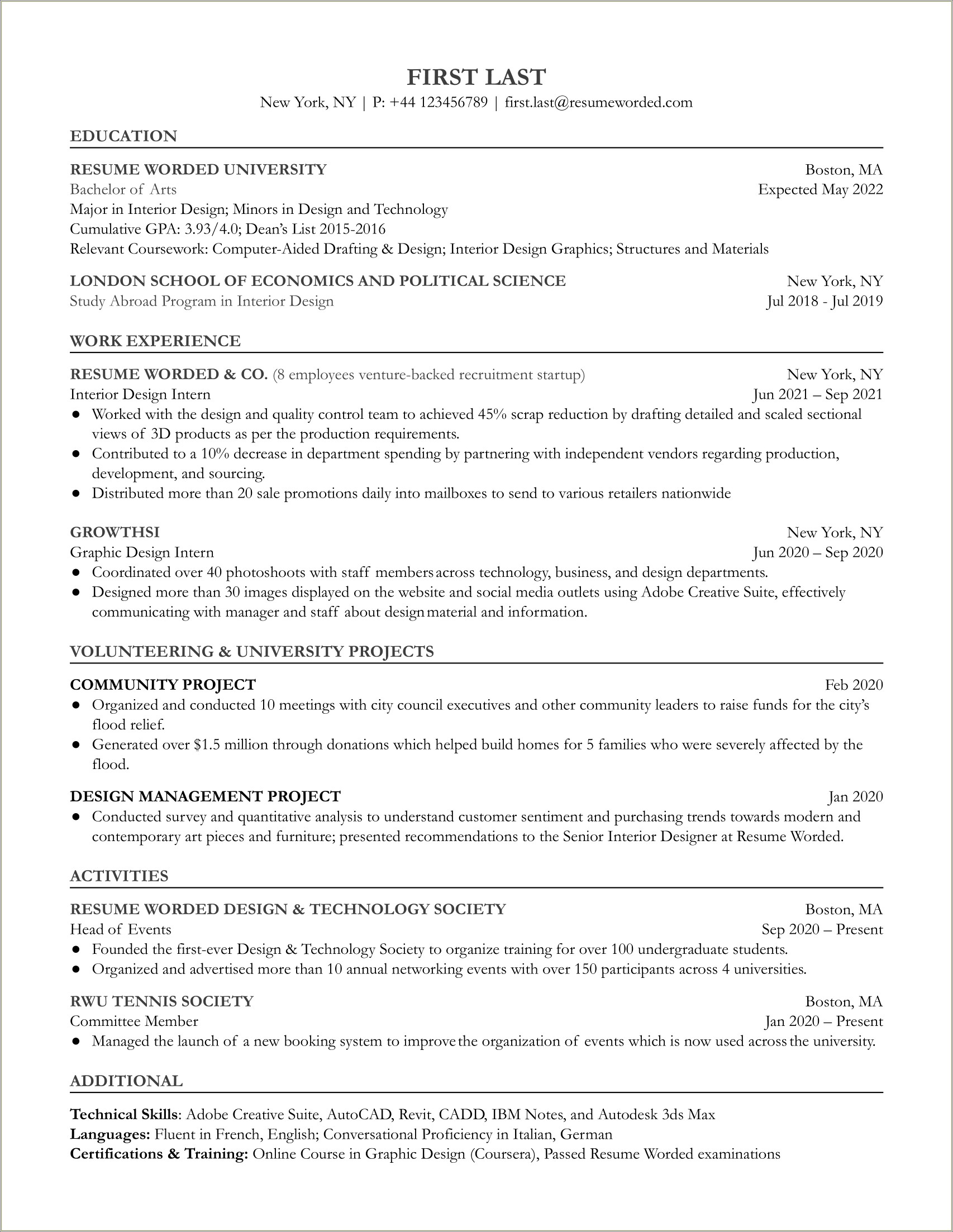 Examples Of Effective Entry Level Resumes