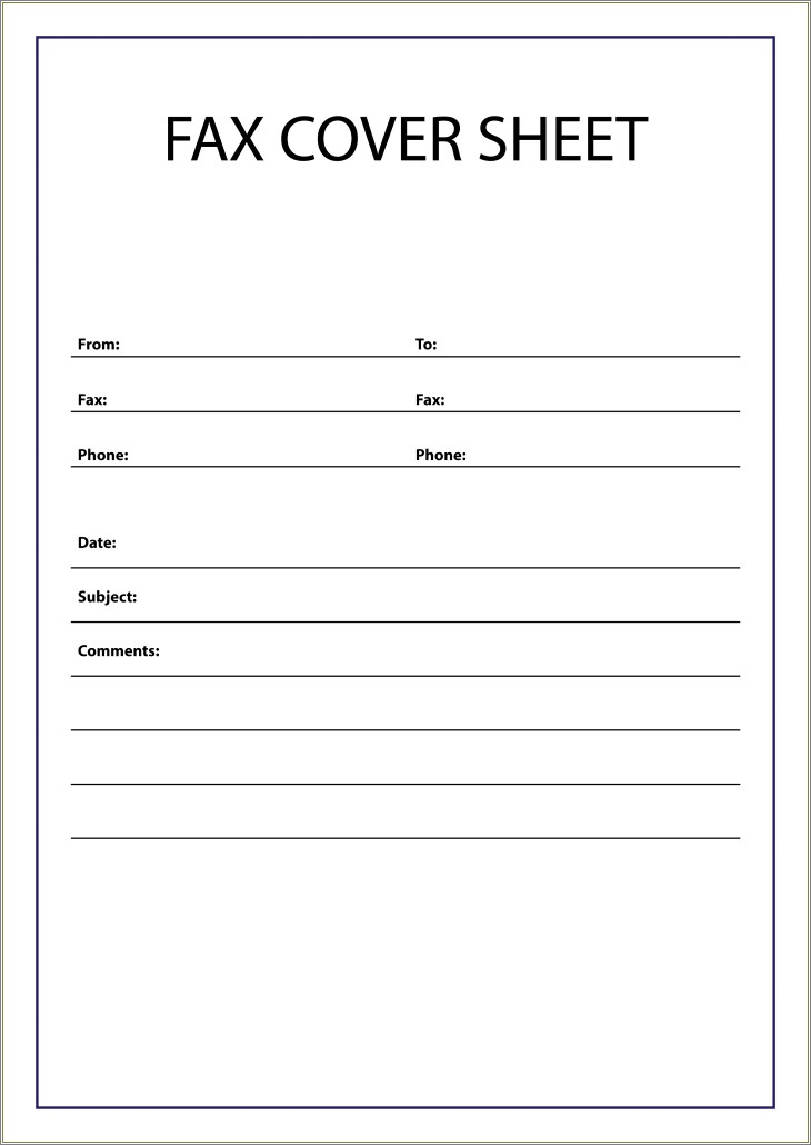 Examples Of Fax Cover Sheets For Resume
