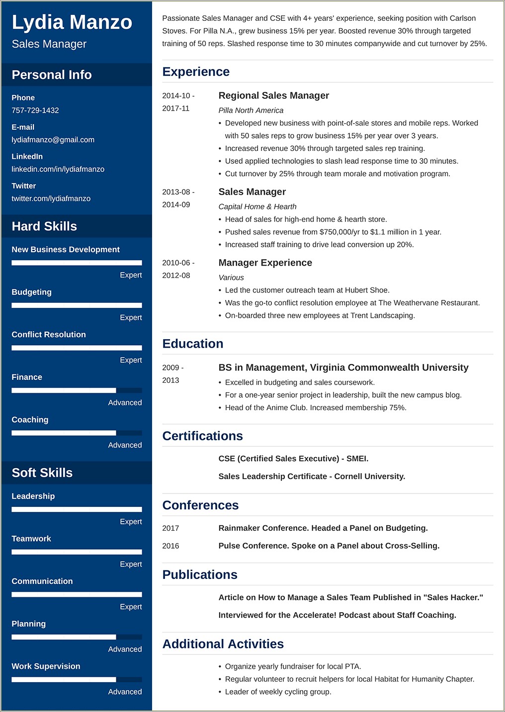 Examples Of Functional Resumes Training Managers
