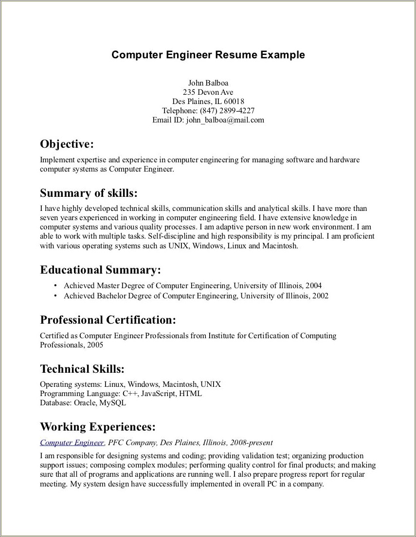 Examples Of General Resume Objective Statement