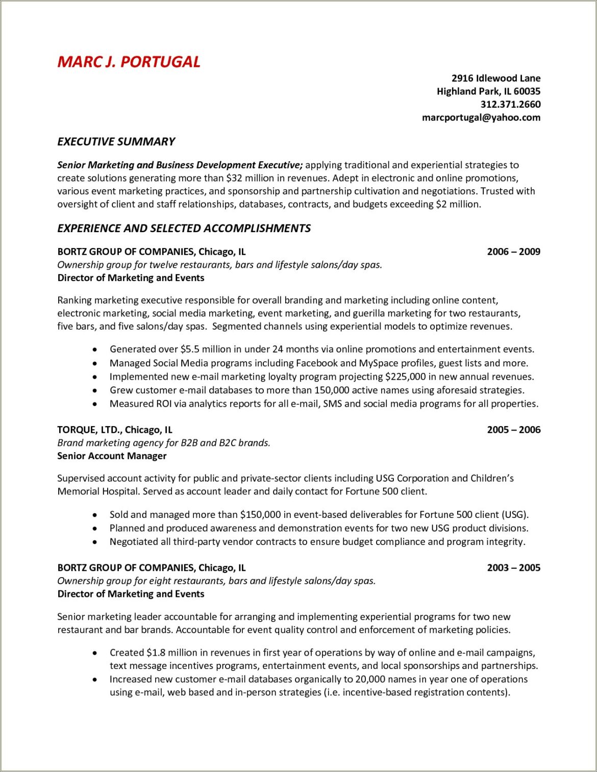 Examples Of Good Executive Summaries For Resumes