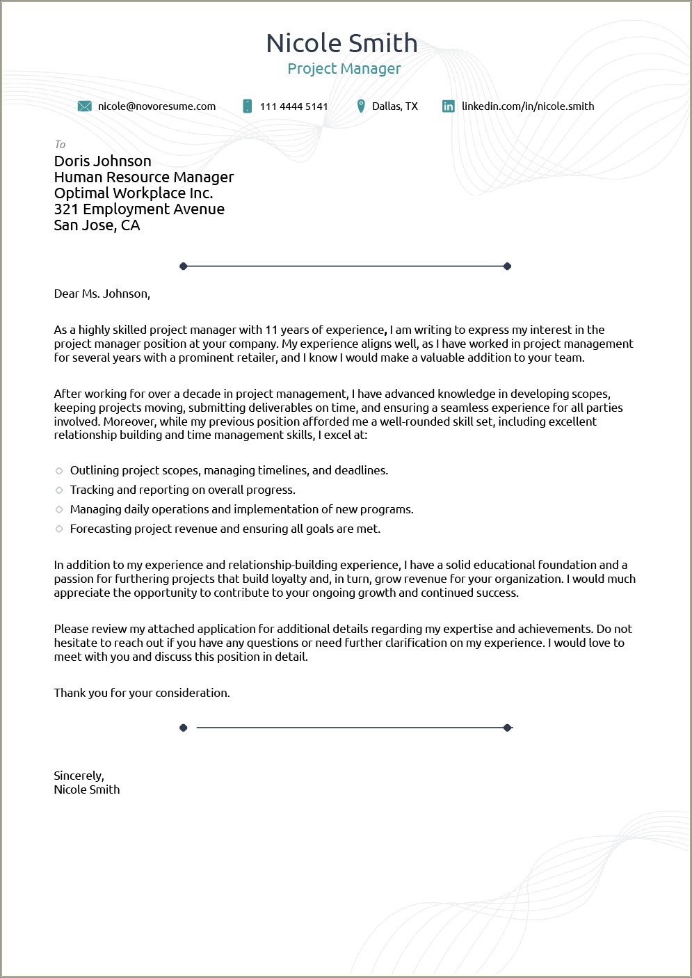 Examples Of Good Introduction Resume Letters