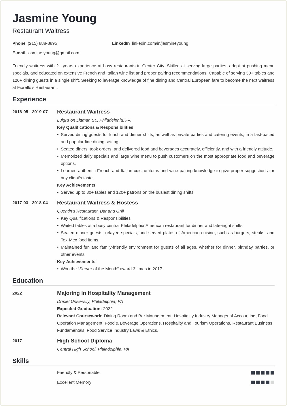 Examples Of Good Resumes For Teens