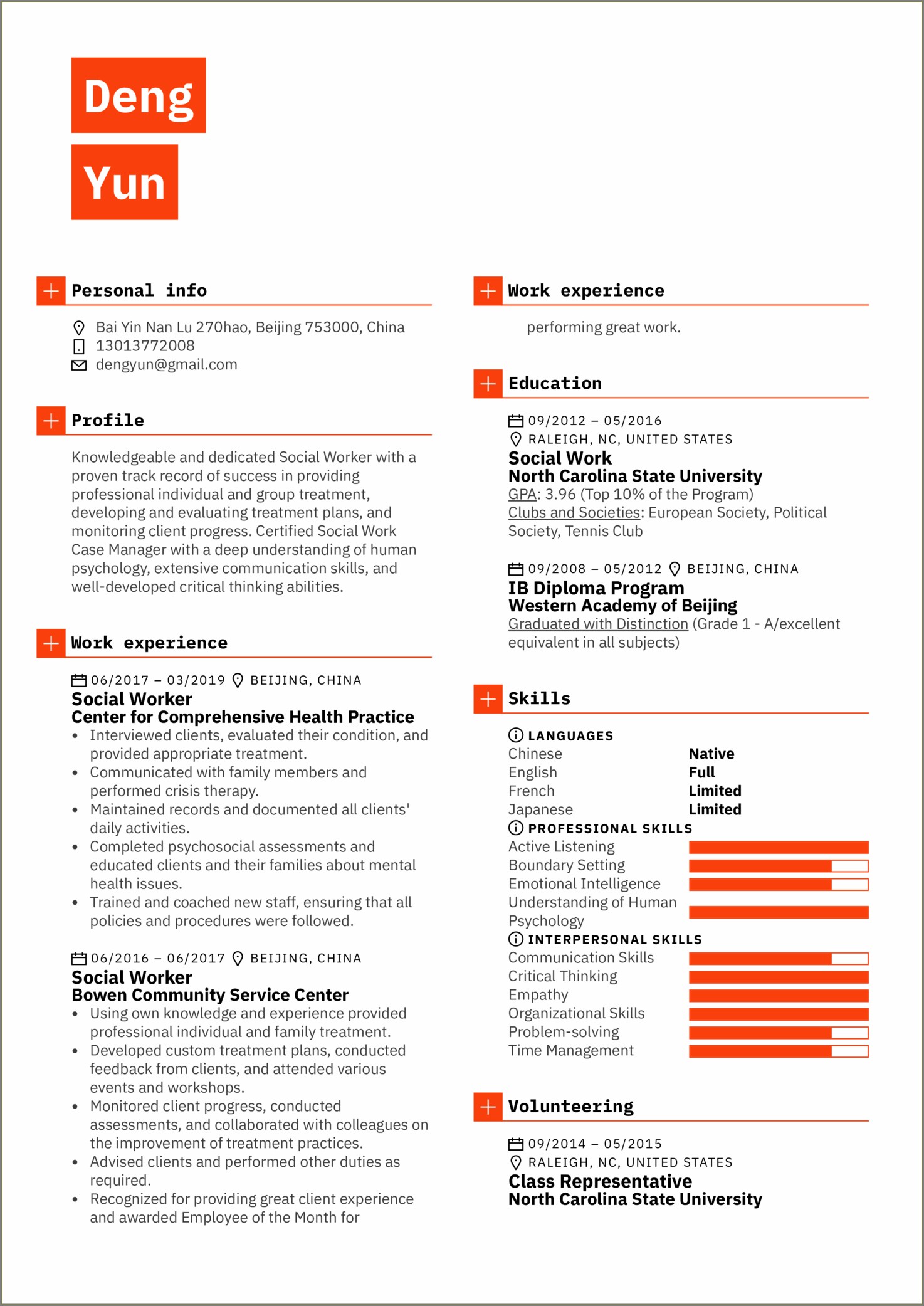 Examples Of Good Social Work Resumes