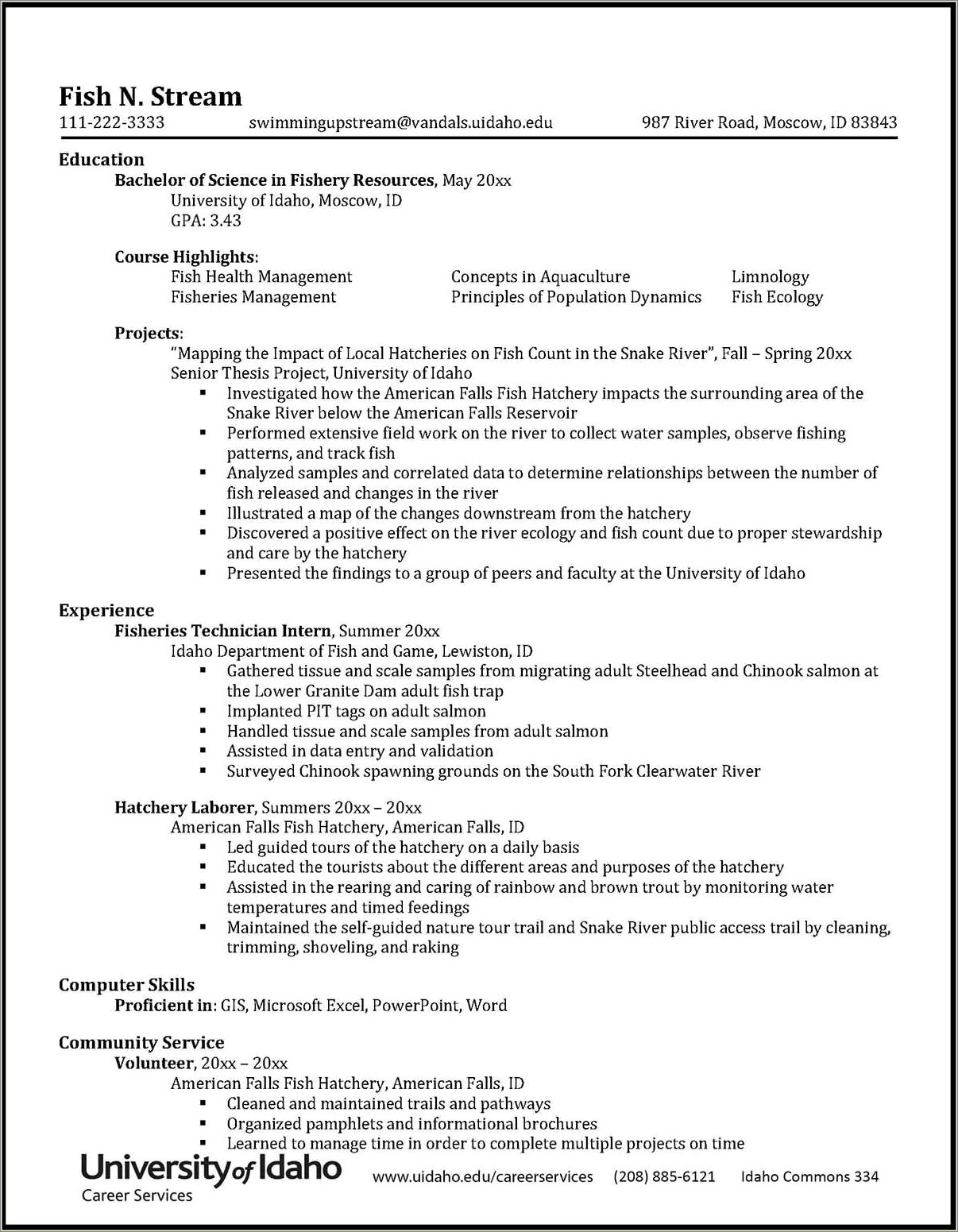 Examples Of Great Natural Resource Resumes