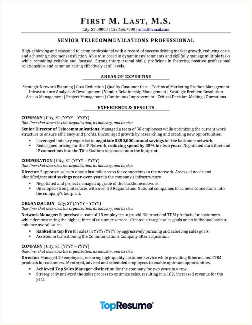 Examples Of Headline Statements For Resume