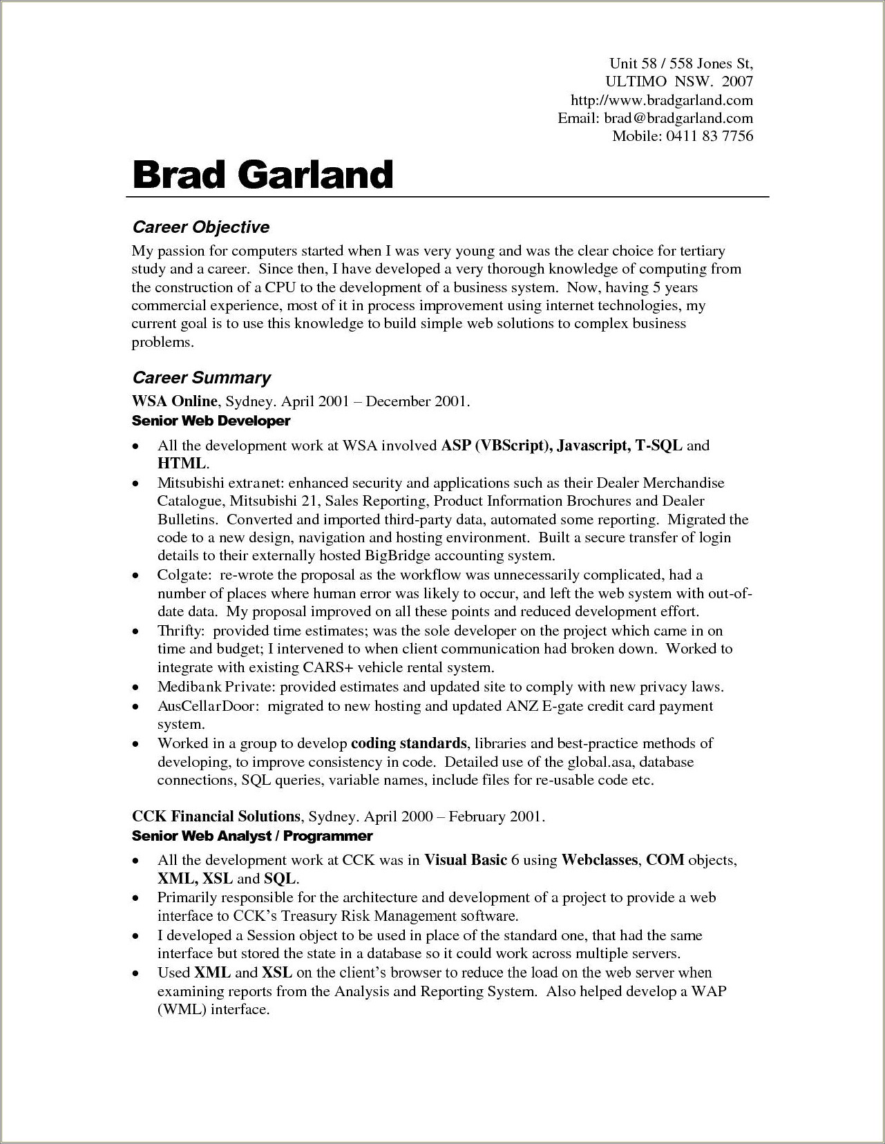 Examples Of Job Objective For Resume