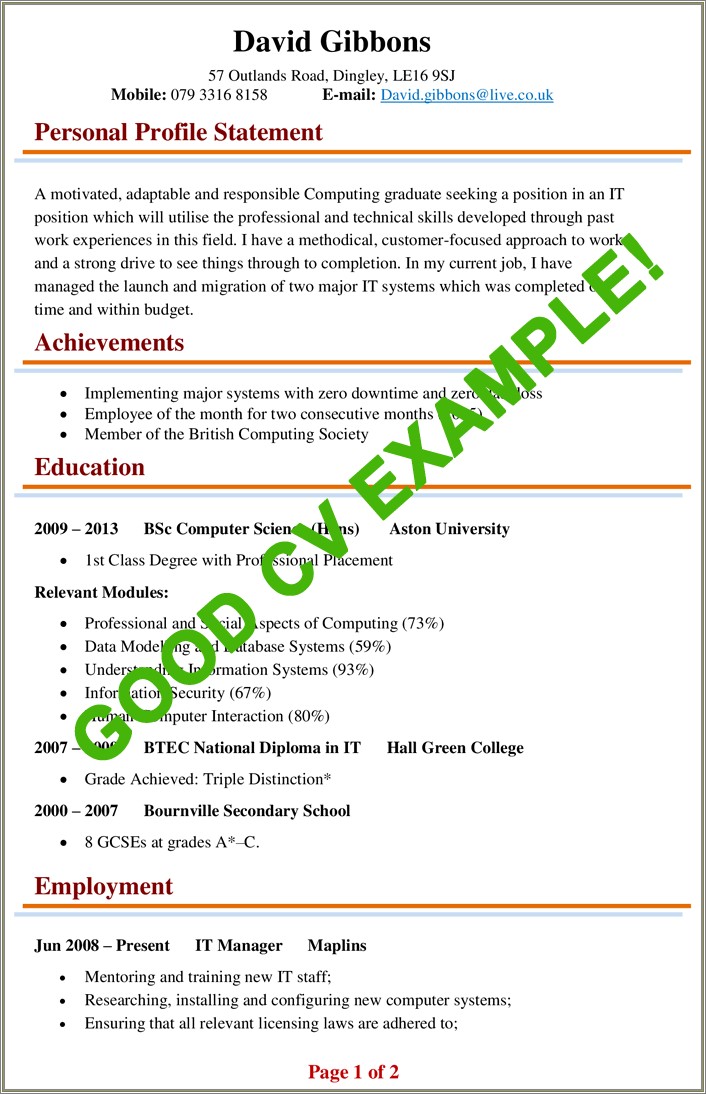 Examples Of Job Skills On A Resume