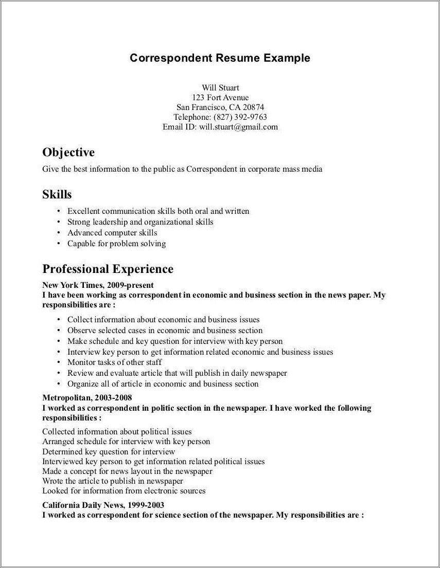 Examples Of Key Qualifications In A Resume