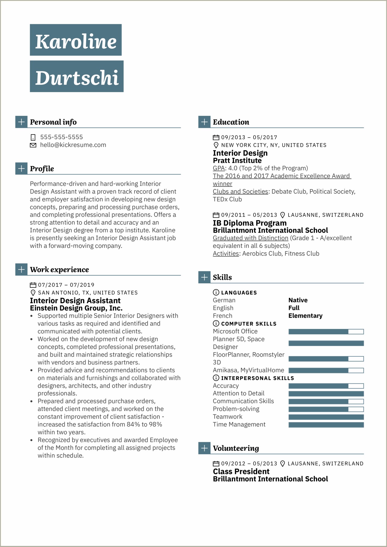 Examples Of Objective For Resume Interior Design