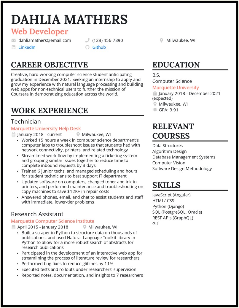 Examples Of Objective Statements For New Grad Resumes