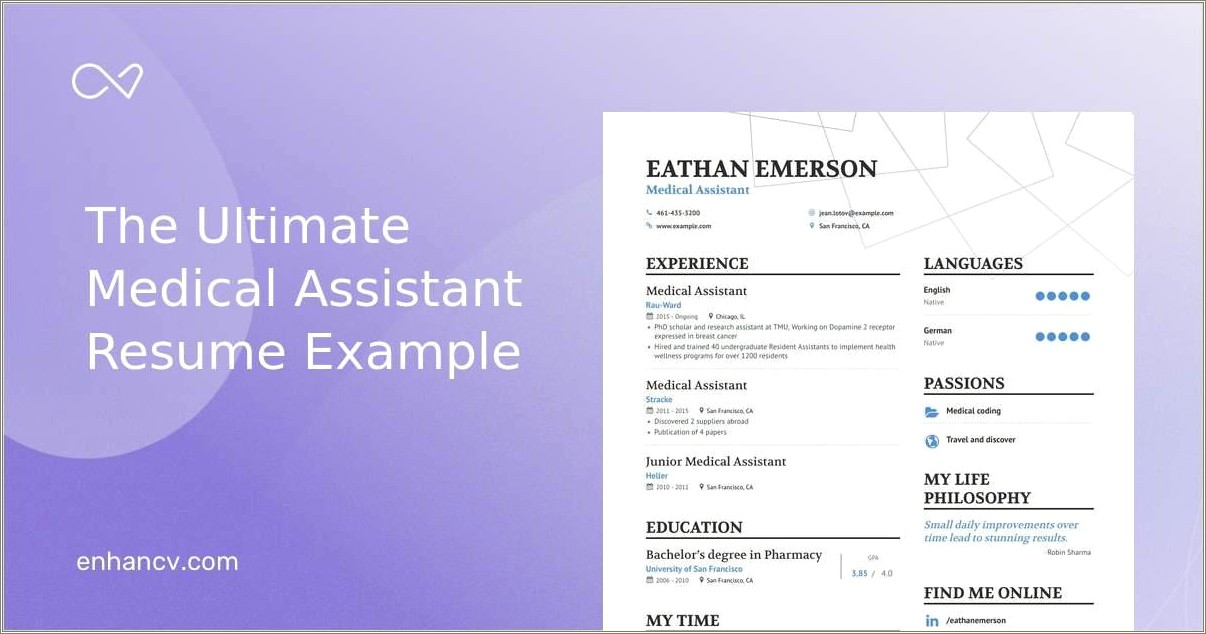 Examples Of Pediatric Medical Assistant Resumes