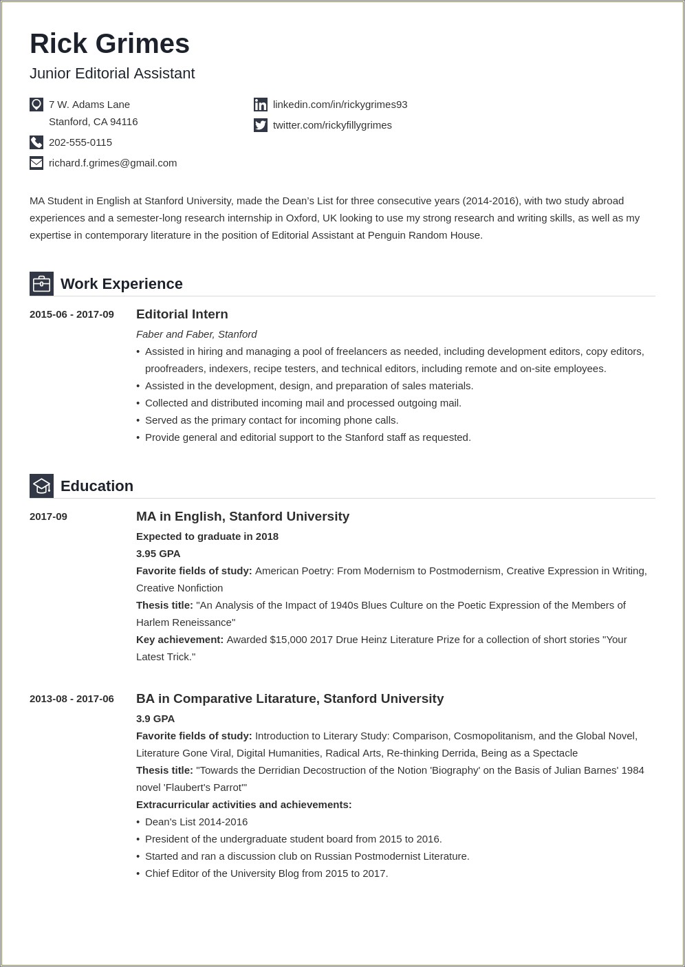 Examples Of Personal Accomplishments On A Resume