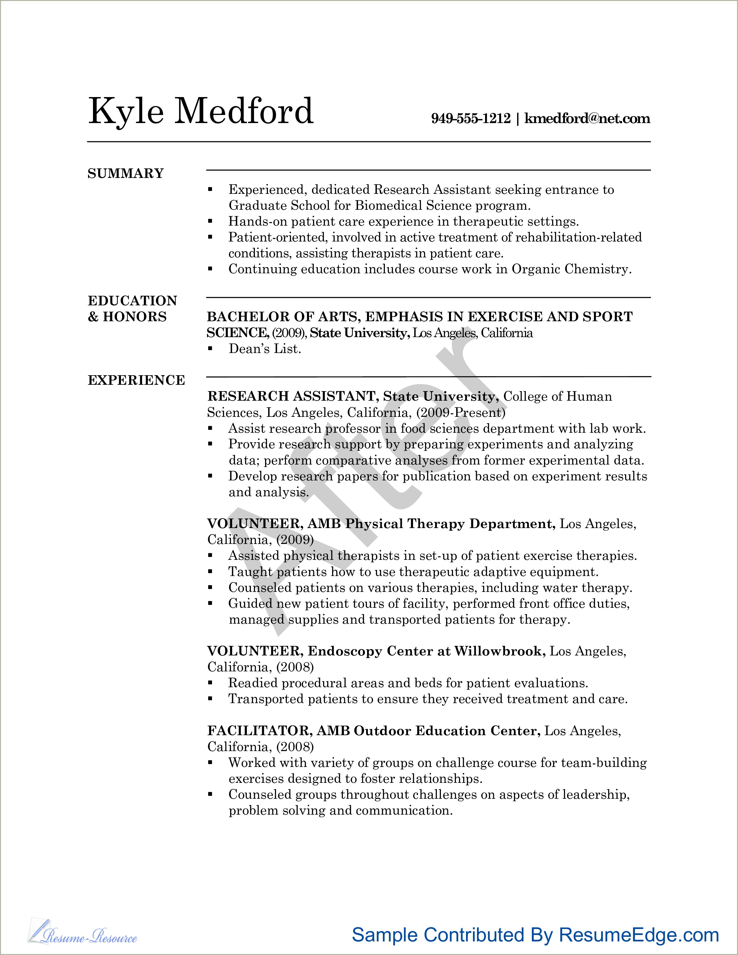 Examples Of Physical Therapy Assistant Resumes
