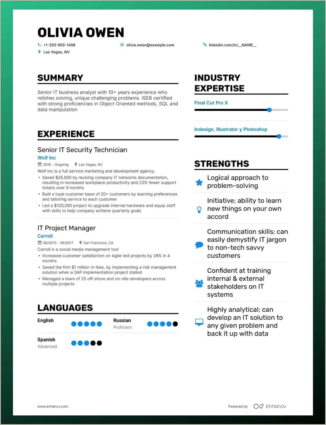 Examples Of Qualifications To Put On A Resume