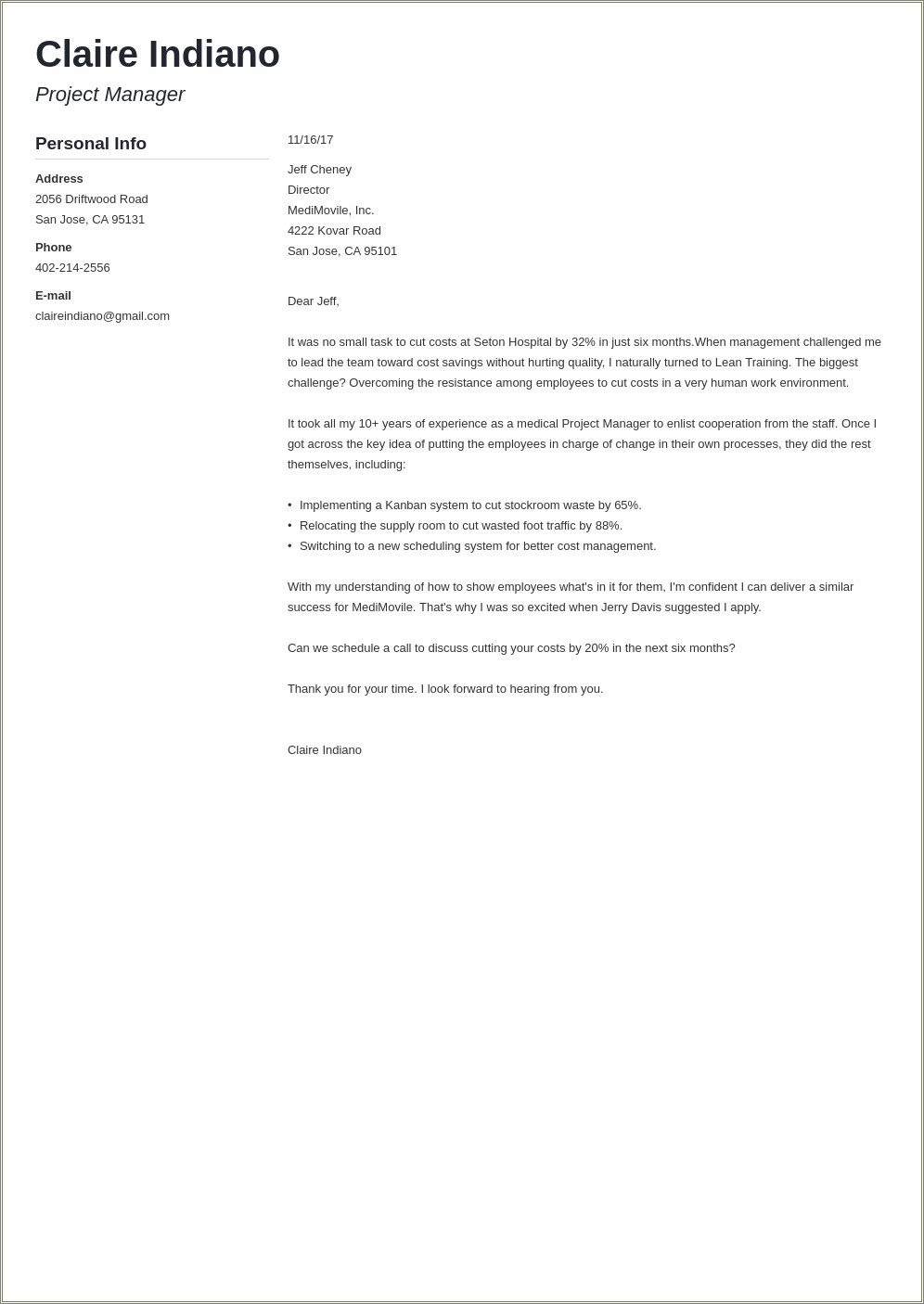 Examples Of Resume Cover Letter Summary