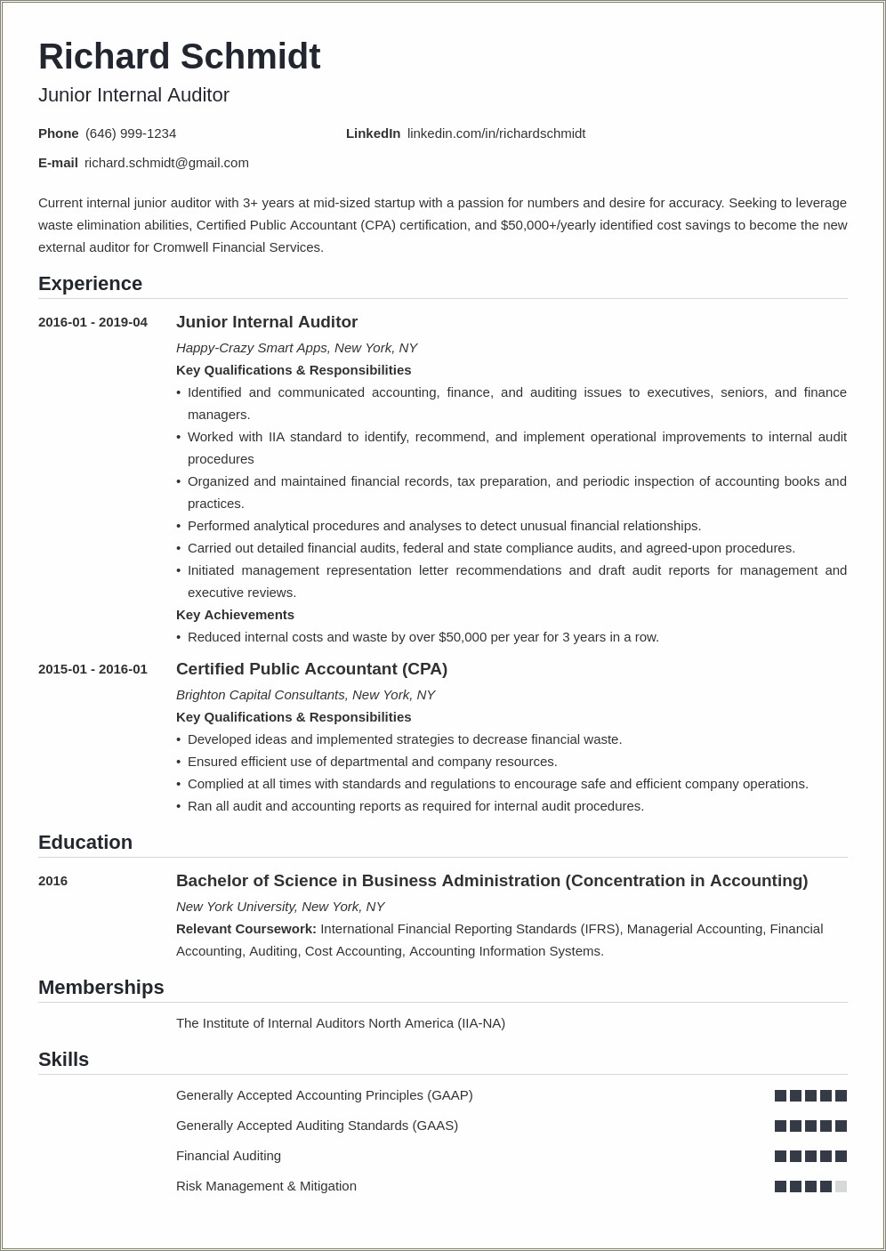 Examples Of Resume Summary For A Night Auditor