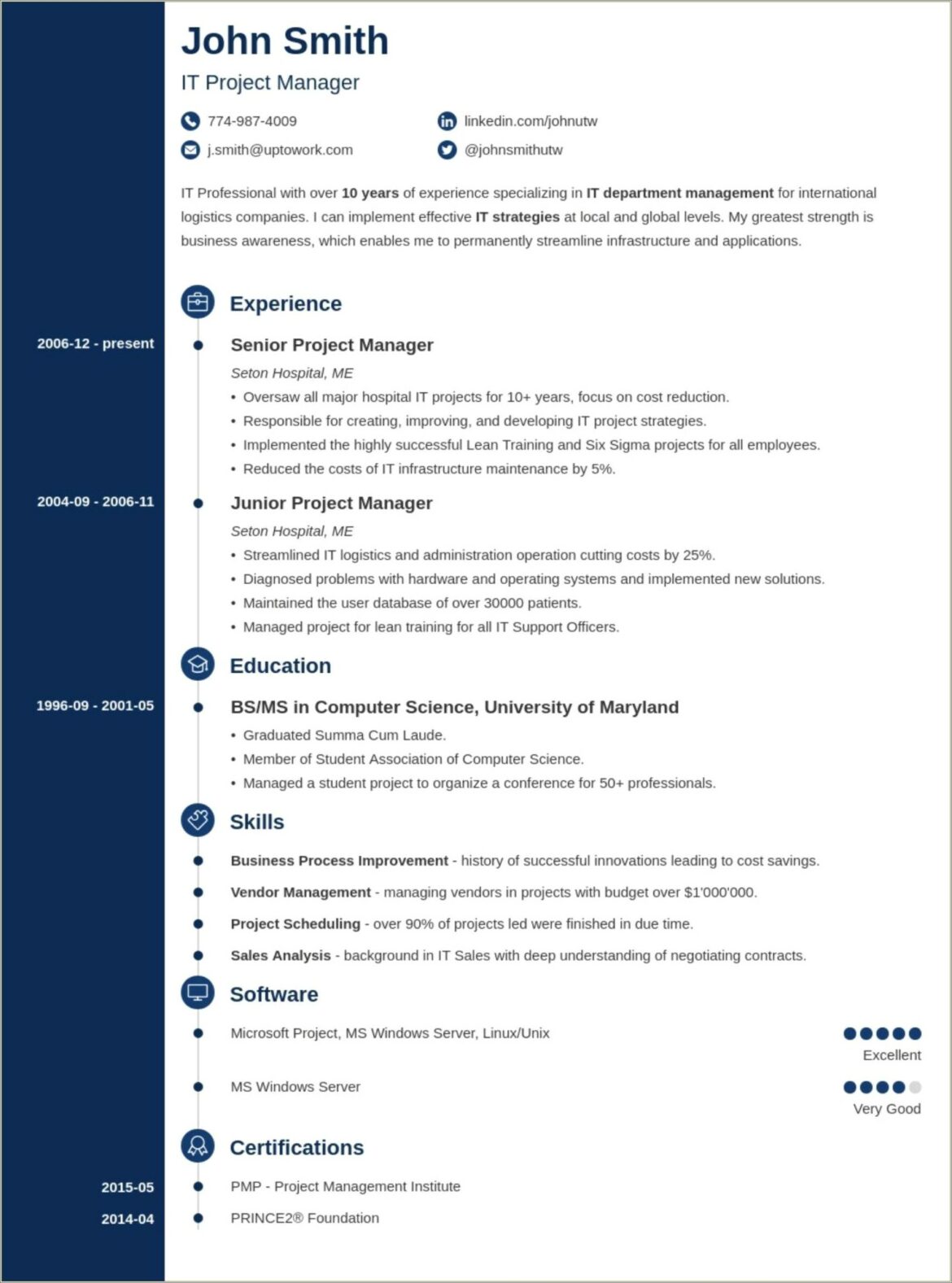 Examples Of Resume Summary For It