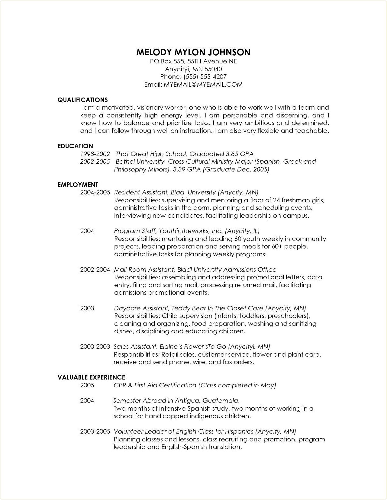 Examples Of Resumes While Still In Grad School