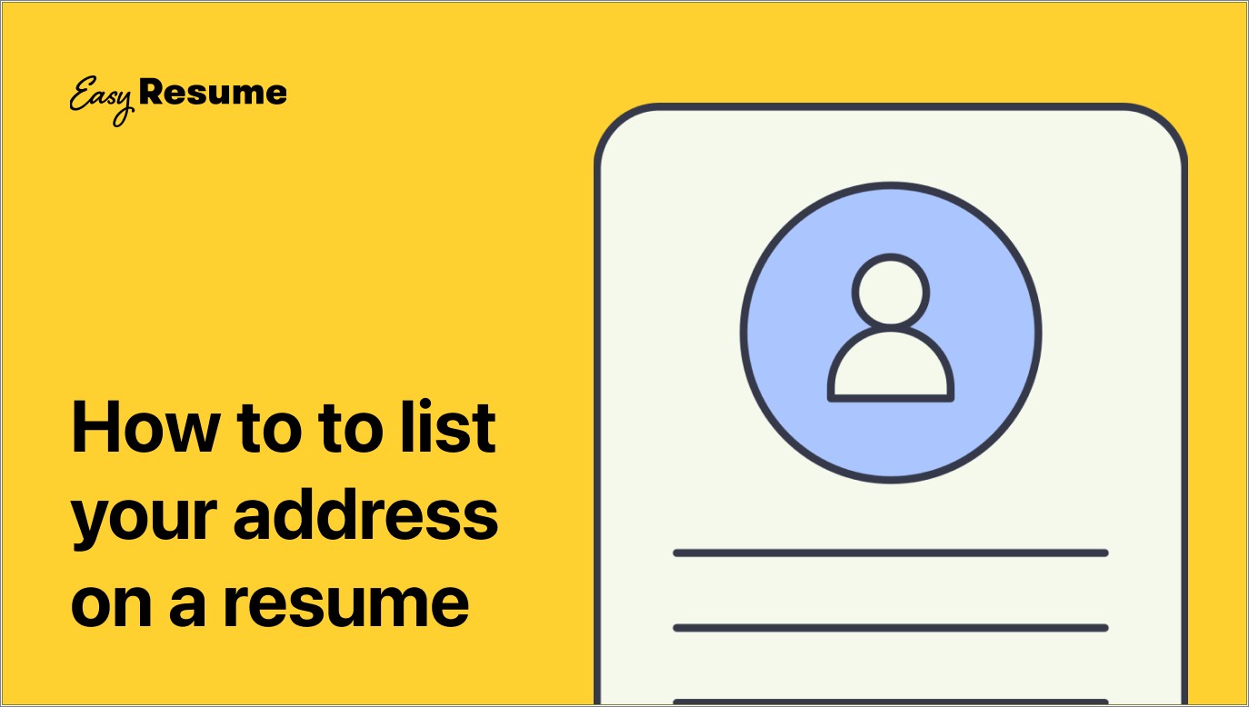 Examples Of Resumes With No Address